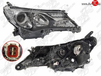 Правая фара (ксенон, LED, с электрокорректором, Евросвет) DEPO Toyota RAV4  XA40 (2012-2015) 5 дв. дорестайлинг