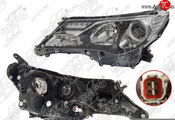 Левая фара (ксенон, LED, с электрокорректором, Евросвет) DEPO Toyota RAV4  XA40 (2012-2015) 5 дв. дорестайлинг
