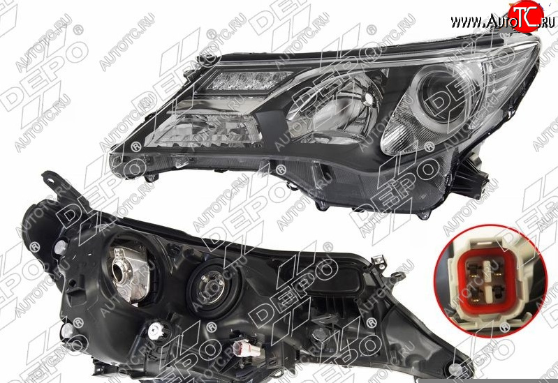 25 749 р. Левая фара (ксенон, LED, с электрокорректором, Евросвет) DEPO  Toyota RAV4  XA40 (2012-2015) 5 дв. дорестайлинг  с доставкой в г. Вологда