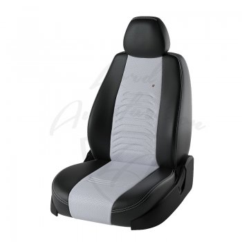 Чехлы для сидений Lord Autofashion Денвер (экокожа) Toyota RAV4 XA40 5 дв. дорестайлинг (2012-2015) (Чёрный, вставка белая)