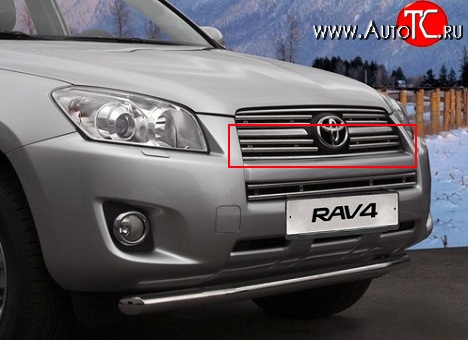 1 043 р. Декоративные вставки решетки радиатора Novline (нижние, тройные) Toyota RAV4 XA30 5 дв. 2-ой рестайлинг (2010-2013)  с доставкой в г. Вологда
