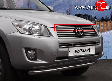 7 799 р. Декоративные вставки решетки радиатора Novline (верхние, двойные) Toyota RAV4 XA30 5 дв. 2-ой рестайлинг (2010-2013)  с доставкой в г. Вологда
