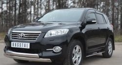 16 849 р. Защита переднего бампера (2 трубыØ75х42 мм, нержавейка) Russtal Toyota RAV4 XA30 5 дв. 2-ой рестайлинг (2010-2013)  с доставкой в г. Вологда. Увеличить фотографию 4