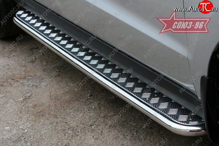 11 519 р. Защита порогов с листом Souz-96 (d42). Toyota RAV4 XA30 5 дв. 2-ой рестайлинг (2010-2013)  с доставкой в г. Вологда