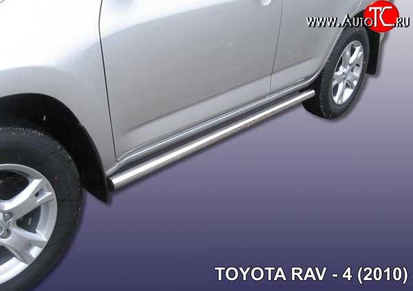 17 999 р. Защита порогов из круглой трубы диаметром 57 мм Slitkoff Toyota RAV4 XA30 5 дв. 2-ой рестайлинг (2010-2013) (Цвет: нержавеющая полированная сталь)  с доставкой в г. Вологда