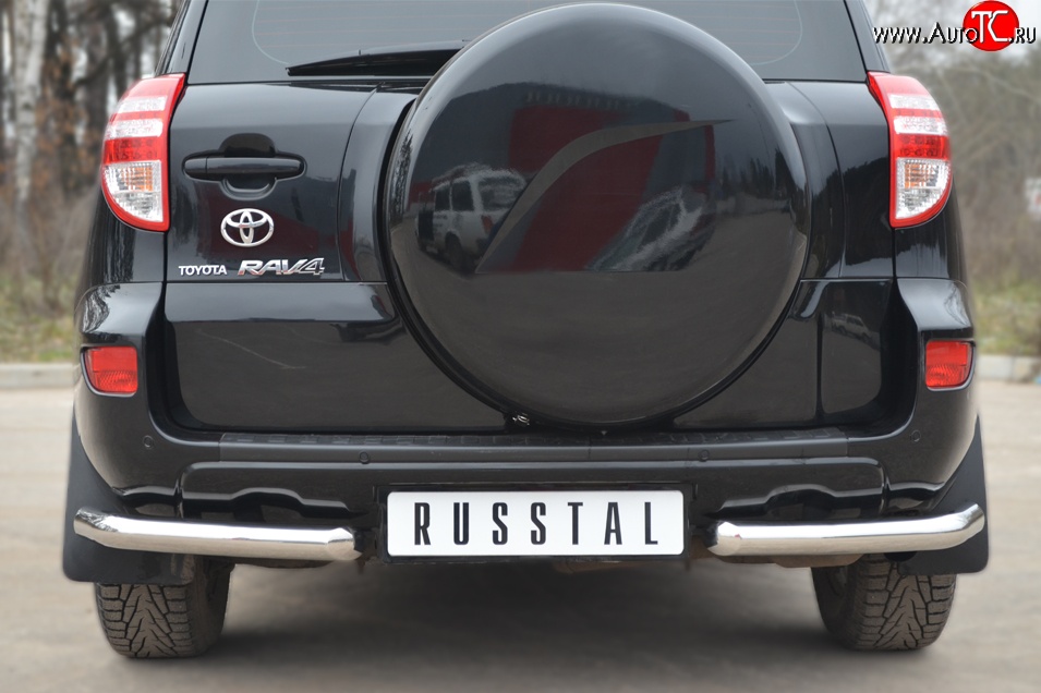 13 949 р. Защита заднего бампера (Ø63 мм, нержавейка) SLITKOFF Toyota RAV4 XA30 5 дв. 2-ой рестайлинг (2010-2013)  с доставкой в г. Вологда