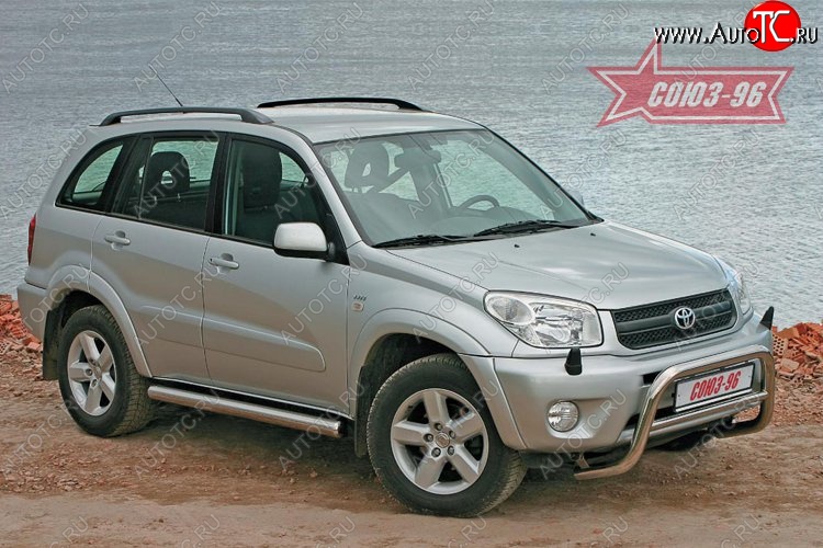 9 539 р. Защита переднего бампера Souz-96 (d60) Toyota RAV4 CA20 5 дв. дорестайлинг (2000-2003)  с доставкой в г. Вологда