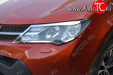 5 349 р. Накладки на фары СТ v2 Toyota RAV4 XA40 5 дв. дорестайлинг (2012-2015) (Неокрашенные)  с доставкой в г. Вологда