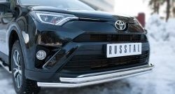 17 549 р. Защита переднего бампера (2 трубыØ42 мм, нержавейка) SLITKOFF Toyota RAV4 XA40 5 дв. рестайлинг (2015-2019)  с доставкой в г. Вологда. Увеличить фотографию 2