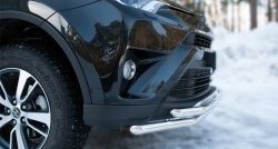 17 549 р. Защита переднего бампера (2 трубыØ42 мм, нержавейка) SLITKOFF Toyota RAV4 XA40 5 дв. рестайлинг (2015-2019)  с доставкой в г. Вологда. Увеличить фотографию 3