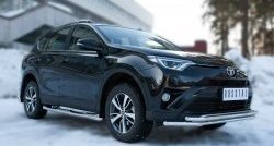 17 549 р. Защита переднего бампера (2 трубыØ42 мм, нержавейка) SLITKOFF Toyota RAV4 XA40 5 дв. рестайлинг (2015-2019)  с доставкой в г. Вологда. Увеличить фотографию 4