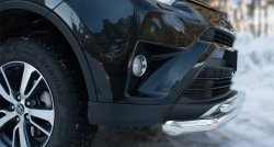 19 549 р. Защита переднего бампера (2 трубыØ63 и 42 мм, нержавейка) SLITKOFF Toyota RAV4 XA40 5 дв. рестайлинг (2015-2019)  с доставкой в г. Вологда. Увеличить фотографию 3