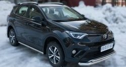 19 549 р. Защита переднего бампера (2 трубыØ63 и 42 мм, нержавейка) SLITKOFF Toyota RAV4 XA40 5 дв. рестайлинг (2015-2019)  с доставкой в г. Вологда. Увеличить фотографию 4