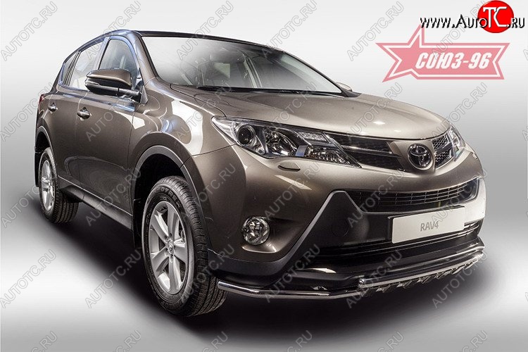 16 649 р. Защита переднего бампера двойная Souz-96 (d42/42) Toyota RAV4 XA40 5 дв. дорестайлинг (2012-2015)  с доставкой в г. Вологда