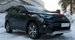 12 499 р. Защита переднего бампера (Ø75х42 мм, нержавейка) Russtal Toyota RAV4 XA40 5 дв. рестайлинг (2015-2019)  с доставкой в г. Вологда. Увеличить фотографию 4