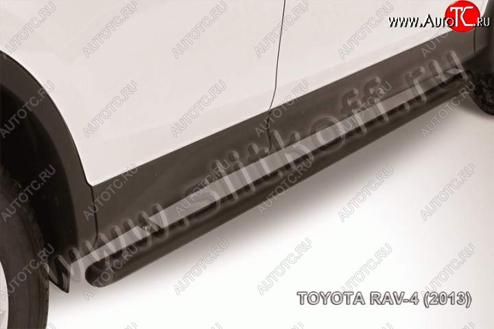 8 899 р. Защита порогов Slitkoff Toyota RAV4 XA40 5 дв. дорестайлинг (2012-2015) (Цвет: серебристый)  с доставкой в г. Вологда