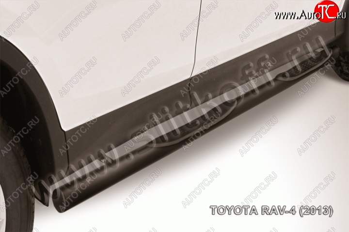 11 249 р. Защита порогов Slitkoff Toyota RAV4 XA40 5 дв. дорестайлинг (2012-2015) (Цвет: серебристый)  с доставкой в г. Вологда