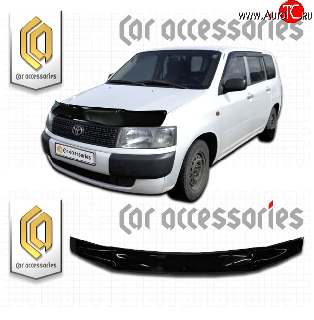 1 999 р. Дефлектор капота CA Plastic  Toyota Succeed (2002-2014) дорестайлинг (Classic черный, Без надписи)  с доставкой в г. Вологда