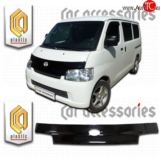 2 199 р. Дефлектор капота CA-Plastic  Toyota Town Ace  s400 (2008-2020) дорестацлинг (Classic черный, Без надписи)  с доставкой в г. Вологда