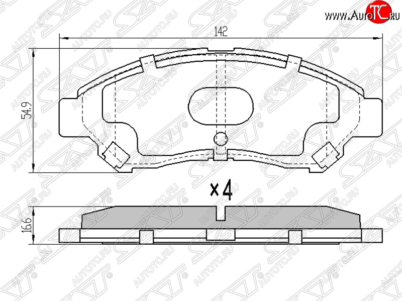 999 р. Колодки тормозные SAT (передние) Toyota Town Ace s400 дорестацлинг (2008-2020)  с доставкой в г. Вологда