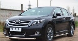 12 299 р. Защита порогов из круглой трубы диаметром 63 мм Russtal Toyota Venza GV10 рестайлинг (2012-2016) (Защита порогов с со скосами на торцах (вариант 1))  с доставкой в г. Вологда. Увеличить фотографию 4