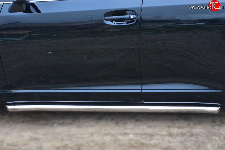 12 299 р. Защита порогов из круглой трубы диаметром 63 мм Russtal Toyota Venza GV10 рестайлинг (2012-2016) (Защита порогов с со скосами на торцах (вариант 1))  с доставкой в г. Вологда