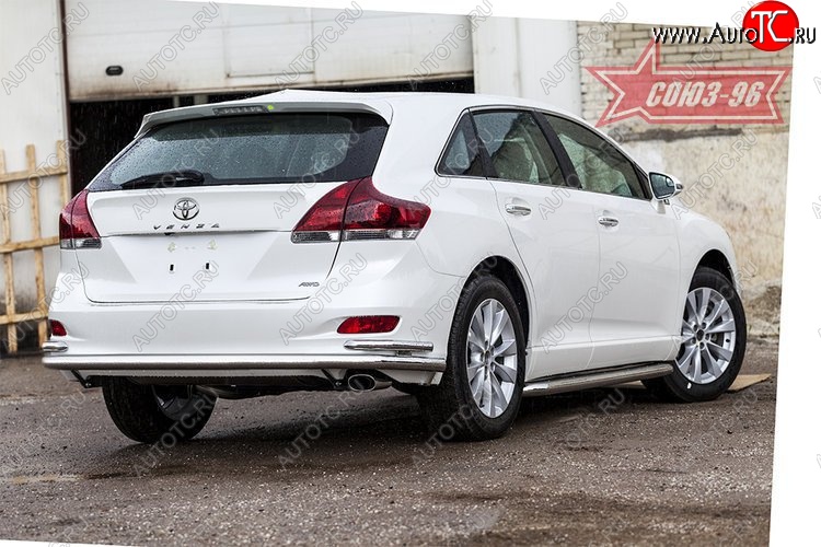 19 079 р. Двойная заднего бампера рестайлинг Souz-96 (d60/42) Toyota Venza GV10 дорестайлинг (2008-2012)  с доставкой в г. Вологда