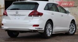 15 749 р. Защита заднего бампера из двойных боковых уголков Souz-96 (d60/42) Toyota Venza GV10 дорестайлинг (2008-2012)  с доставкой в г. Вологда. Увеличить фотографию 2