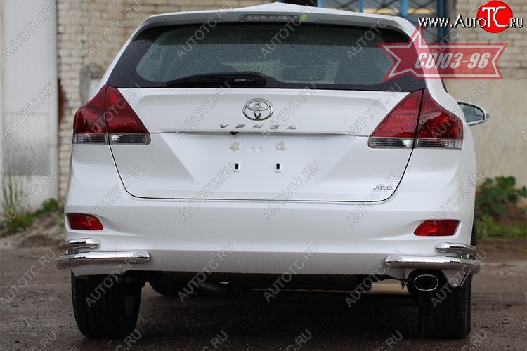 15 749 р. Защита заднего бампера из двойных боковых уголков Souz-96 (d60/42) Toyota Venza GV10 дорестайлинг (2008-2012)  с доставкой в г. Вологда