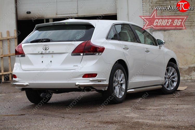 17 099 р. Защита заднего бампера из двойных боковых уголков Souz-96 (d76/42) Toyota Venza GV10 дорестайлинг (2008-2012)  с доставкой в г. Вологда