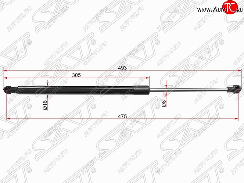 649 р. Газовый упор крышки багажника SAT Toyota Verso R20 дорестайлинг (2009-2012)  с доставкой в г. Вологда