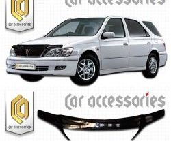 2 399 р. Дефлектор капота CA-Plastic exclusive  Toyota Vista Ardeo  V50 (2000-2003) рестайлинг универсал (серия Classic черный, Без надписи)  с доставкой в г. Вологда. Увеличить фотографию 2