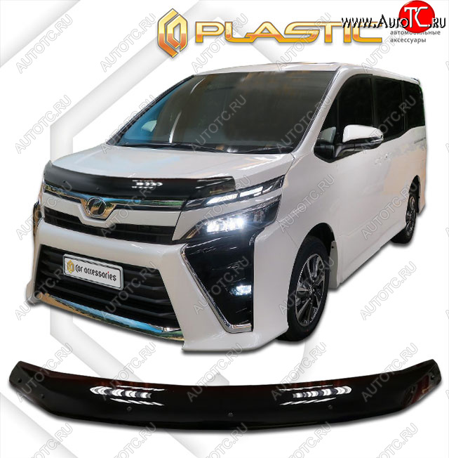 2 079 р. Дефлектор капота CA-Plastic Toyota Voxy минивэн R80 дорестайлинг (2014-2017) (черный, без надписи)  с доставкой в г. Вологда