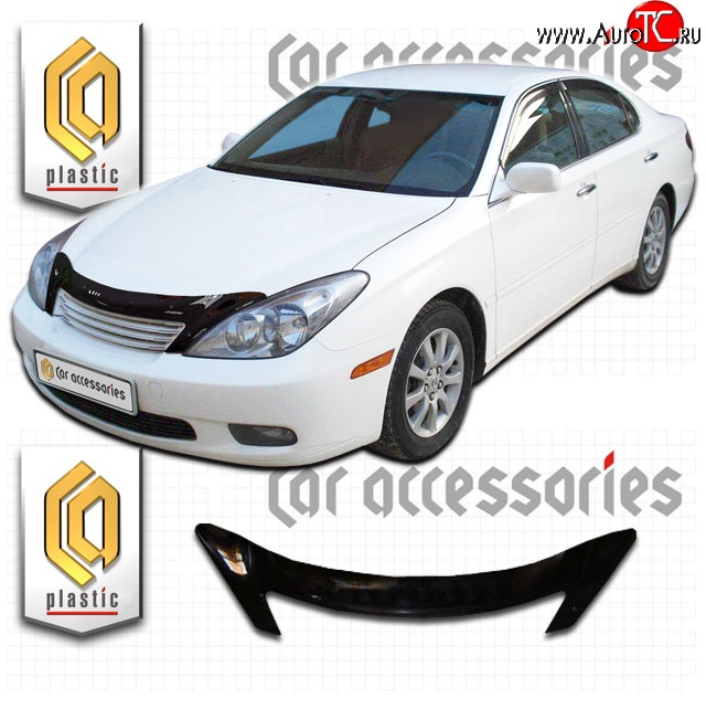 2 079 р. Дефлектор капота CA-Plastic  Toyota Windom (2001-2006) (Classic черный, Без надписи)  с доставкой в г. Вологда