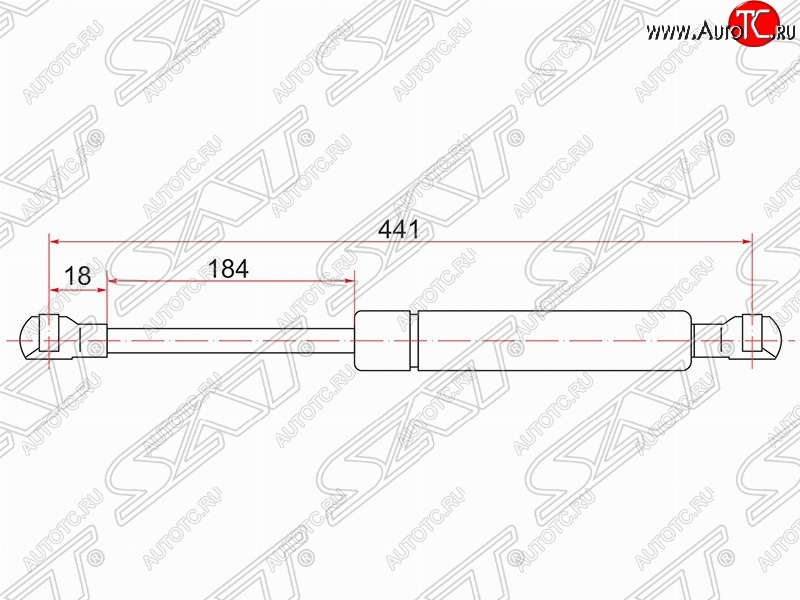 869 р. Газовый упор крышки багажника SAT Toyota Wish XE10 дорестайлинг (2003-2005)  с доставкой в г. Вологда