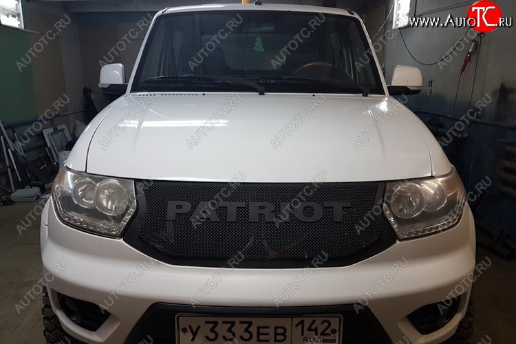 8 499 р. Решетка радиатора CrTuning - Чёрный БРУТ Уаз Патриот 3163 5-дв. 1-ый рестайлинг (2014-2016) (Без надписи PATRIOT)  с доставкой в г. Вологда