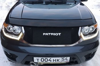 12 499 р. Решетка радиатора CrTuning Уаз Патриот 3163 5-дв. 1-ый рестайлинг (2014-2016) (Сетка черная, С надписью PATRIOT)  с доставкой в г. Вологда. Увеличить фотографию 4