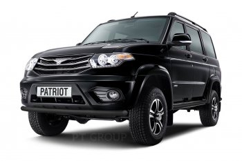 5 999 р. Защита переднего бампера одинарная из трубы d63 мм Petroil Tuning Уаз Патриот 23632 1 рестайлинг пикап (2014-2016) (Черный (Шагрень))  с доставкой в г. Вологда. Увеличить фотографию 2