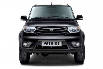 5 999 р. Защита переднего бампера одинарная из трубы d63 мм Petroil Tuning Уаз Патриот 23632 1 рестайлинг пикап (2014-2016) (Черный (Шагрень))  с доставкой в г. Вологда. Увеличить фотографию 3