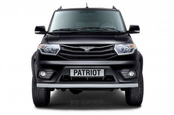 5 999 р. Защита переднего бампера одинарная из трубы d63 мм Petroil Tuning Уаз Патриот 23632 1 рестайлинг пикап (2014-2016) (Черный (Шагрень))  с доставкой в г. Вологда. Увеличить фотографию 4