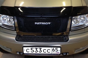 12 499 р. Решетка радиатора CrTuning Уаз Патриот 23632 дорестайлинг пикап (2008-2014) (Сетка черная, С надписью PATRIOT, Неокрашенная)  с доставкой в г. Вологда. Увеличить фотографию 4