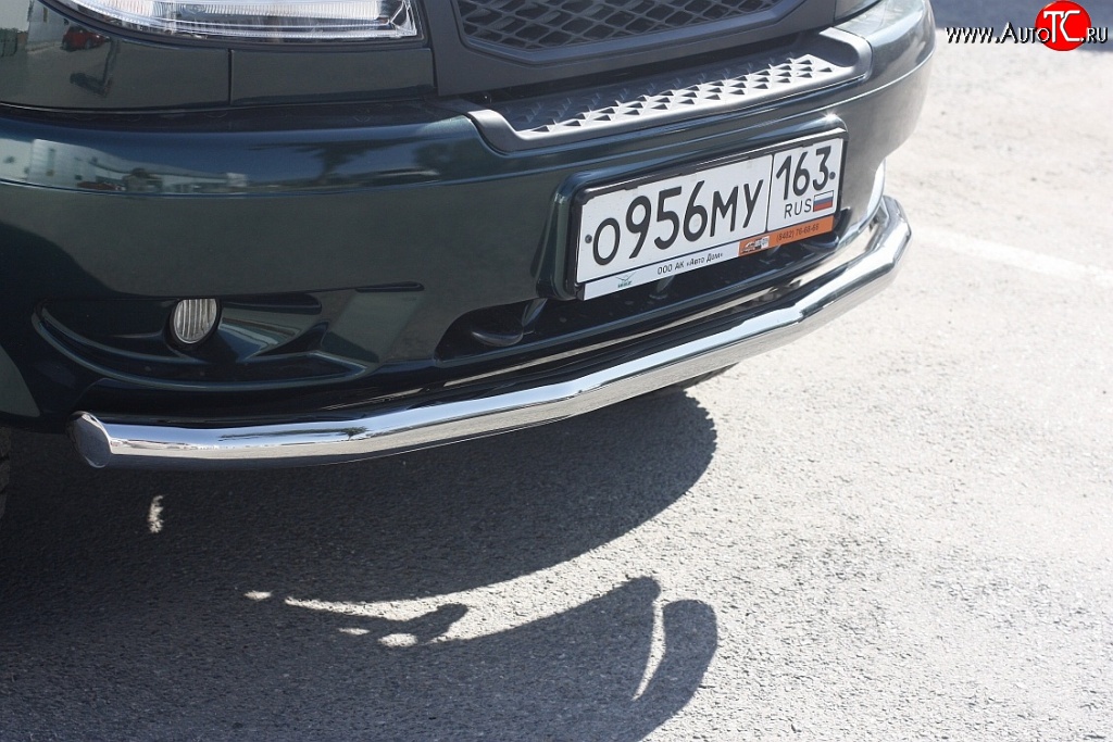 5 249 р. Одинарная защита переднего бампера диаметром 63 мм Petroil Tuning Уаз Патриот 3163 5 дв. дорестайлинг (2005-2013)  с доставкой в г. Вологда