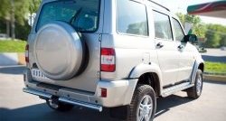 12 299 р. Защита порогов из круглой трубы диаметром 63 мм Russtal Уаз Патриот 3163 5 дв. дорестайлинг (2005-2013) (Защита порогов с со скосами на торцах (вариант 1))  с доставкой в г. Вологда. Увеличить фотографию 3