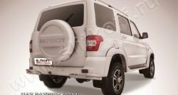 Защита заднего бампера из двойных боковых уголков с диаметром труб 57 и 42 мм Slitkoff Уаз Патриот 3163 5 дв. 2-ой рестайлинг (2017-2025)