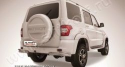 Защита заднего бампера из двойных боковых уголков с диаметром труб 76 и 42 мм Slitkoff Уаз Патриот 3163 5 дв. 2-ой рестайлинг (2017-2025)