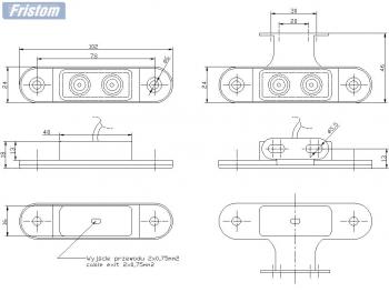 479 р. Фонарь габаритный (с проводом LED 85x27x19) FRISTOM   (жёлтый)  с доставкой в г. Вологда. Увеличить фотографию 2