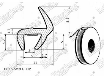 197 р. Универсальный уплотнитель FlexLine (15.5 mm U-LIP, клеевая основа) Mazda 323 BA дорестайлинг седан (1994-1996)  с доставкой в г. Вологда. Увеличить фотографию 3