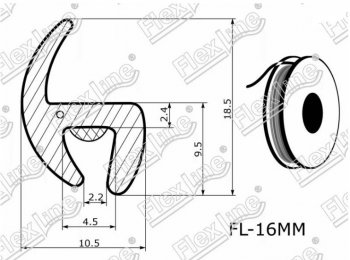 197 р. Универсальный уплотнитель FlexLine (16 mm, 1 погонный метр) Honda Civic EG седан (1992-1995)  с доставкой в г. Вологда. Увеличить фотографию 2
