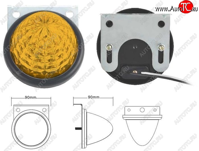 579 р. Универсальный поворотник диодный SAT (12V/24V желтый) Hyundai I30 FD хэтчбек дорестайлинг (2007-2010) (12V)  с доставкой в г. Вологда