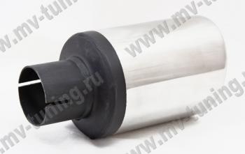 5 399 р. Универсальная насадка на глушитель (Ø100mm, скошенная, перфорированная) MV-TUNING Nissan NP300 (2008-2013)  с доставкой в г. Вологда. Увеличить фотографию 3
